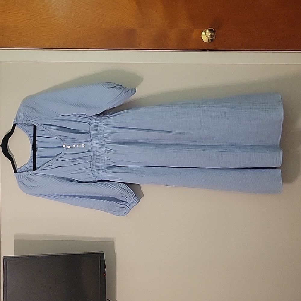 J. Crew Gauze Dress, blue, MP